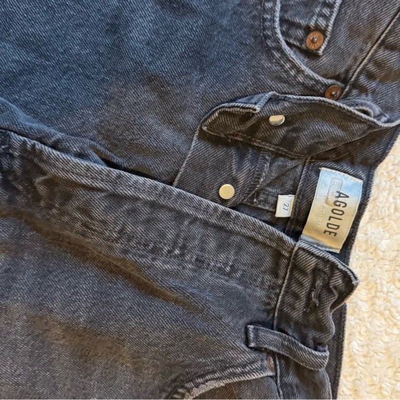 Agolde Distressed Black Jean Shorts - Picture 3 of 3